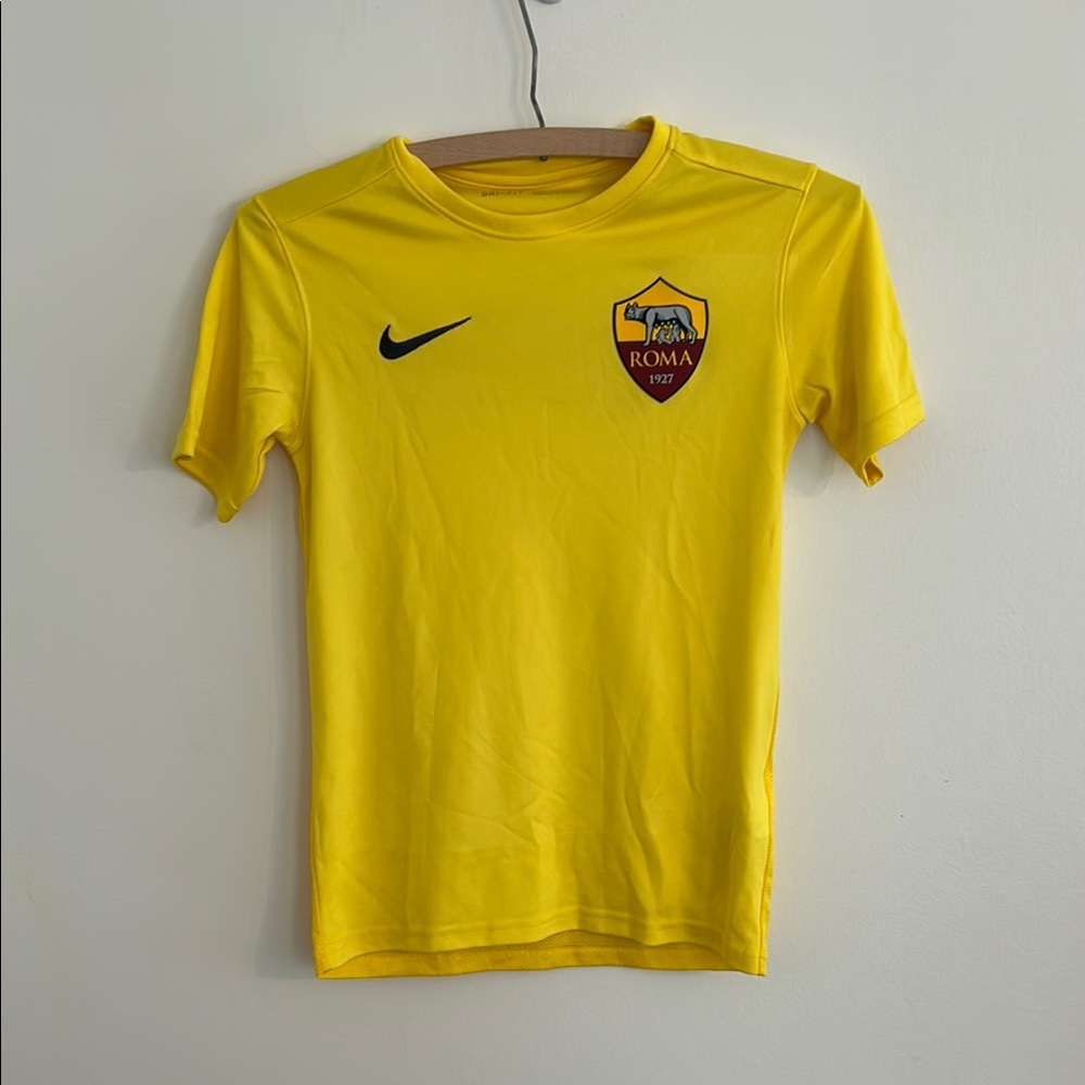 Nike Yellow AS Roma Jersey Athletic Performance Top